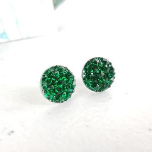 Dark Green Acrylic Druzy  Stud Earrings